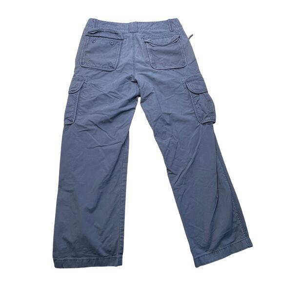 LL Bean Lot of 2 Mens Cargo Pants Size 33 Tan Blue Natural Fit Cotton 262570 - Picture 10 of 14
